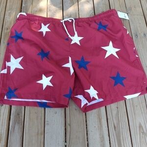 New Men's Walnut & 39th Red White & Blue Swim Trunks Size XXL 4th of July